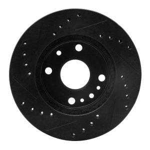 Ford Aspire Brake Rotor (1) - Front Right - R1 Concepts - Drilled & Slotted - Black - `94-`02